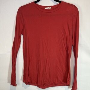 Comune Womens T Shirt Size‎ Small Red Beverly Long Sleeves Cotton Pullover